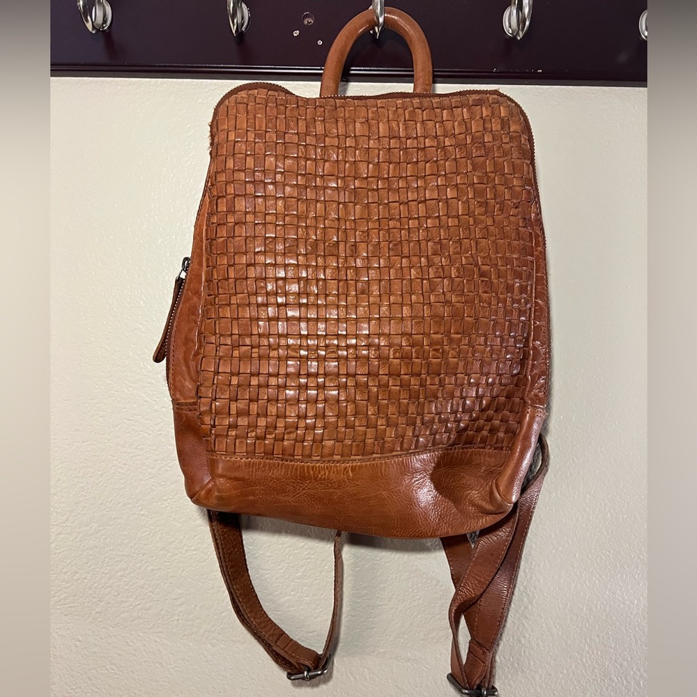 Woven Leather Backpack By Vilenca Holland